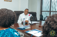 Dr. Rashid Pelpuo recently met a nine-member delegation from the CIHRM