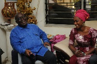 Nana Addo in a hearty chat with Mrs. Barbara Asher Ayisi