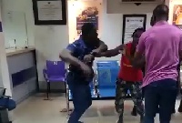 The police officer assaulted a nursing mother at a banking hall