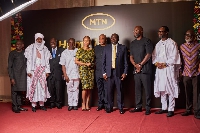 H.E Dr. Mahamadu Bawumia in a pose with Board Members of MTN Group and MTN Ghana