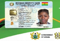 Prototype of the Ghana card | File photo