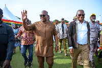 President John Dramani Mahama waving
