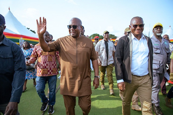 President John Dramani Mahama waving
