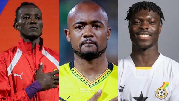 L-R Benjamin Asare, Jordan Ayew and Alidu Seidu