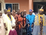 A group picture of some chiefs and the NPP parliamentary candidate who attended the ceremony