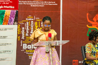 Mercy Yaa Boatemaa Appiah, National Gender Commissioner of GRASAG, speaking at the event