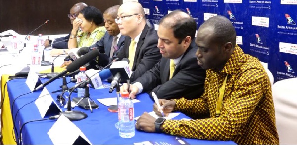 Officials of African World Airline and South African Airways at the signing ceremony