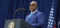 The President of the Democratic Republic of Congo, Félix Tshisekedi, speaks at the American Institut