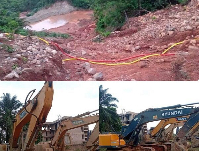 A file photo of the lake and some excavators seized