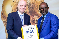 FIFA President Gianni Infantino  and GFA President Kurt Okraku