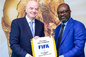 FIFA President Gianni Infantino and GFA President Kurt Okraku FIFA President Gianni Infantino and GFA President Kurt Okraku