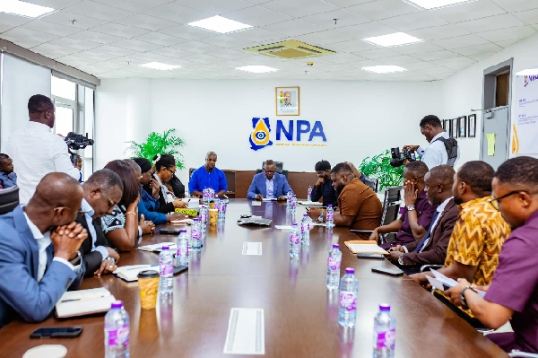 John Jinapor in a group photograph with the NPA officials