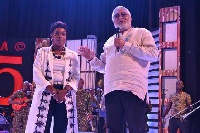 Akosua Agyapong (left), Jerry Rawlings (right)