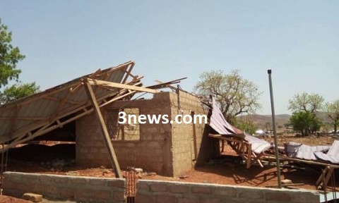 A rainstorm swept through the Bawku West district in the Upper East Region last Sunday