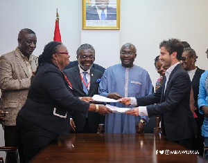 Tina Mensah and Keller Rinaudo signed the MoU in the presence of Dr Mahamudu Bawumia
