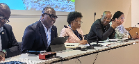 Seidu Issifu (2nd from L) is seen speaking at one of the engagements in Bonn