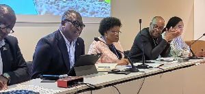 Seidu Issifu (2nd from L) is seen speaking at one of the engagements in Bonn