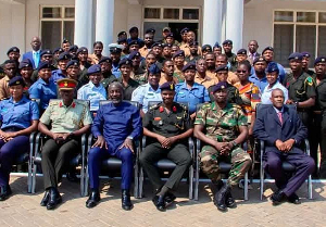 PK Amoabeng (seated, first row, third from left) with some soldiers PK Amoabeng (seated, first row, third from left) with some soldiers