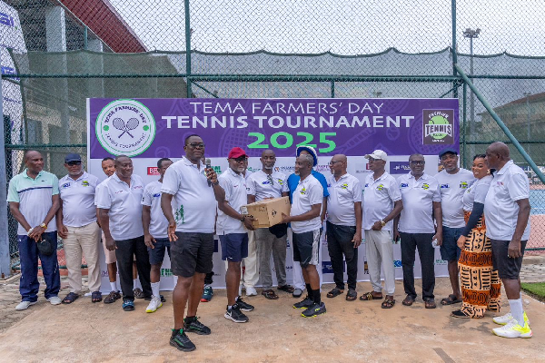 A photo from the Famers’ Day Tennis tournament in Tema