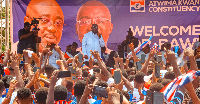 NPP Flagbearer, Dr. Mahamudu Bawumia addressing a rally