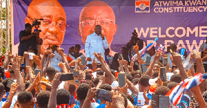 NPP Flagbearer, Dr. Mahamudu Bawumia addressing a rally