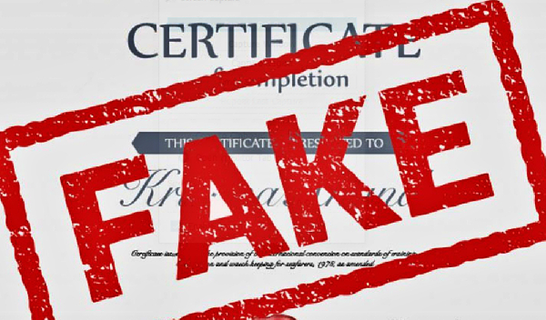 File photo of a fake degree