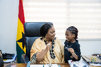 Mrs Akufo-Addo with Abigail during the meeting