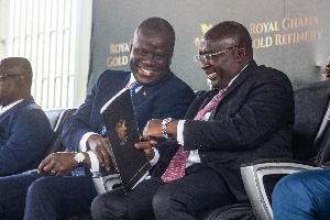 Former Minister of Lands and Natural Resources, Samuel Abu Jinapor with Dr Bawumia