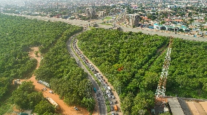 An aerial view of the Achimota Forest in Accra