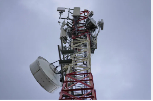 A telecommunications tower stands in Kajiado, Kenya, April 25, 2026
