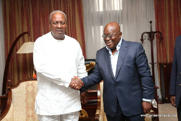 President Akufo-Addo (right) and John Dramani Mahama