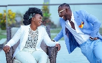 Okyeame Kwame with his wife Annica