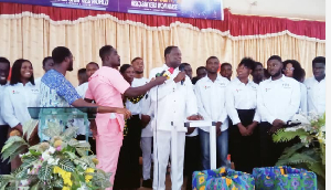 Dr. Yaw Osei Adutwum, the Minister for Education among some of the beneficiaries