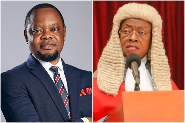 Justice Srem-Sai (L) disagrees with Sophia Akuffo's claim that the removal of CJ Torkornoo is unfair