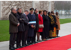 Johnson Asiedu Nketiah (R) among German delegation during the visit