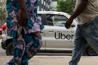 Uber car in Nigeria, where rising fuel and maintenance costs are squeezing ride-hailing drivers