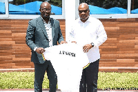 GFA President Kurt Okraku and President-elect John Dramani Mahama