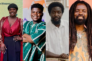 (L-R): Dentaa, Wode Maya, Ibrahim Mahama and Rocky Dawuni