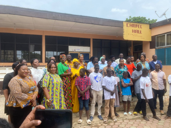 Members of Parliament's gender committee with staff and residents of the Echoing Hills Village