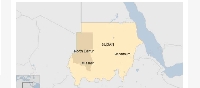 A map showing the location of Sudan
