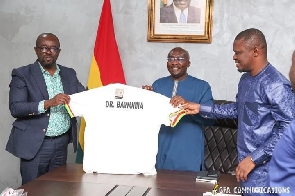 Dr Mahamudu Bawumia with the Sports Minister and GFA President