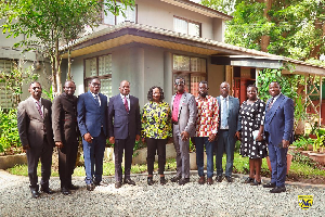 The delegation from Assemblies of God and Prof Naana Opoku-Agyemang