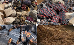 Photo collage of the destroyed items