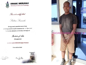 Sadam Sumaila is alleged to have used a forged KNUST degree certificate to gain admission