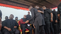 Ralph Poku-Adusei exchanging pleasantries with President Akufo-Addo
