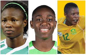 Veronica Phewa, Perpetua Nkwocha and Asisat Oshoala
