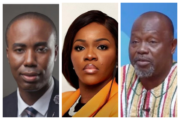 Kwabena Adu-Boahene, (L), Angela Adjei Boateng and Dr Dominic Ayine