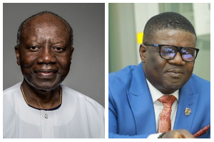 Photo collage of Ken Ofori-Atta and Rockson-Nelson Dafeamekpor