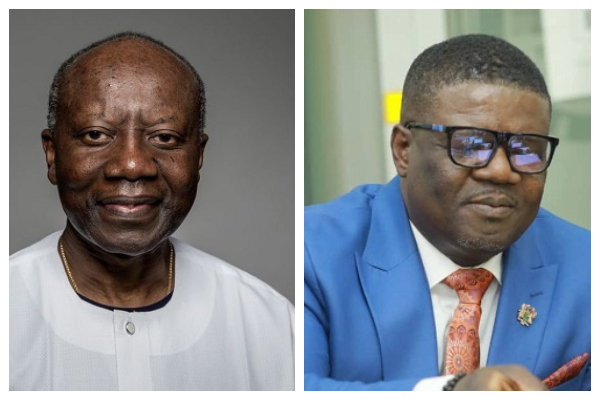 Photo collage of Ken Ofori-Atta and Rockson-Nelson Dafeamekpor