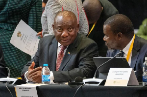 South African President Cyril Ramaphosa in Parliament in Cape Town [File: Jerome Delay/AP Photo]